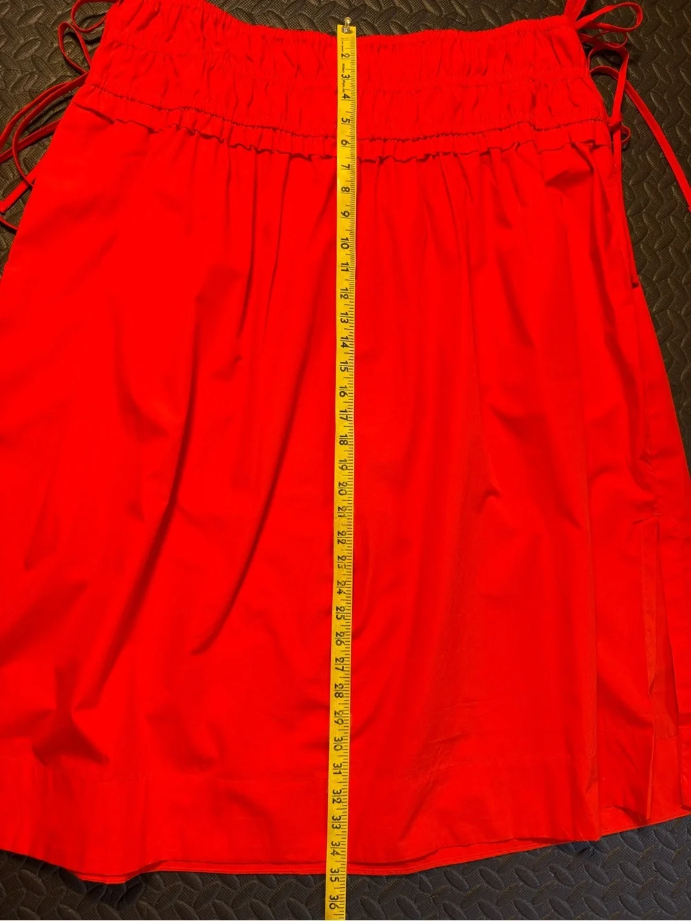 NWT Free Assembly Orange Smocked Maxi Skirt Cotton Side Ties XXL (20)